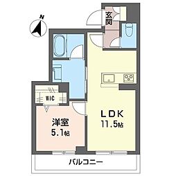 KS II 1LDKの間取図画像