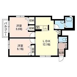 Platz.E 2LDKの間取図画像