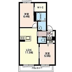 フォレスター1 2LDKの間取図画像