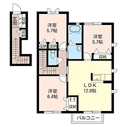 サンフォレスト 3LDKの間取図画像