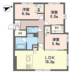 シャーメゾンガーデン下井草 1階3LDKの間取り