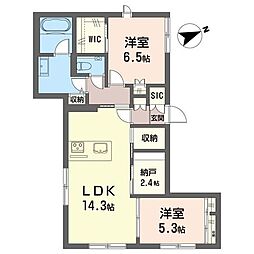 シャーメゾンガーデン下井草 1階2SLDKの間取り