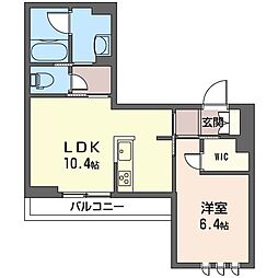 グリナージュ中落合 1LDKの間取図画像