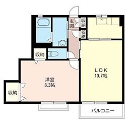 ラフォンターナ都立家政 1LDKの間取図画像