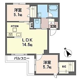 メゾン・クレール 00101 1階2LDKの間取り