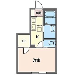 パークフォレスト 1Kの間取図画像