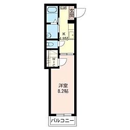 マルベリー 1Kの間取図画像