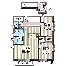 メゾン茶屋坂 2LDKの間取図画像