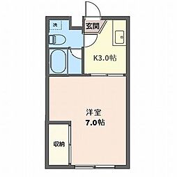 アルムE 1Kの間取図画像