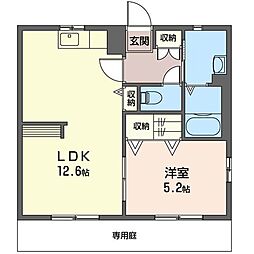 ヒラソール 1LDKの間取図画像