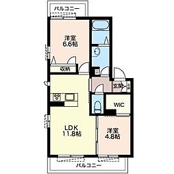 fleur 2LDKの間取図画像