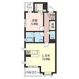 クレアランド 1LDKの間取図画像
