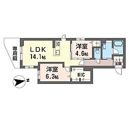 ボヌール 2LDKの間取図画像