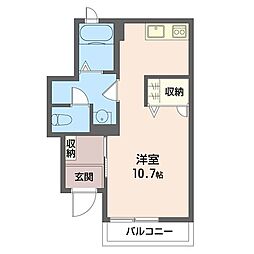 フルール・セゾン ワンルームの間取図画像