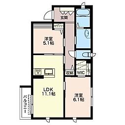 パインズガーデン 2LDKの間取図画像