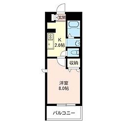 ルミエールヒル 1Kの間取図画像
