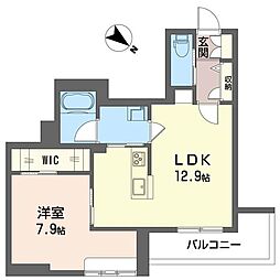 フェリシエール 1LDKの間取図画像