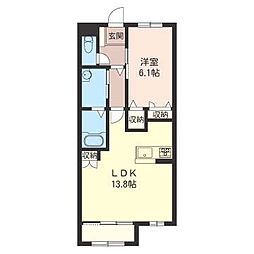 ベル　クレスト 2階1LDKの間取り