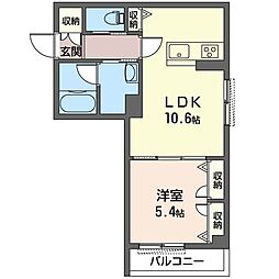 モンテサリーレ 1LDKの間取図画像