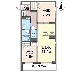 ティーケー幕張本郷 2LDKの間取図画像