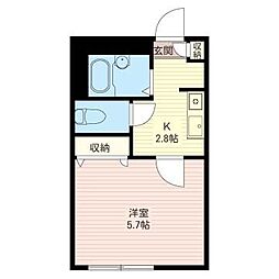Ｆｉｎｅ　ＭＩＴＡ 2階1Kの間取り