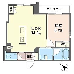 アトリエール西新宿 3階1LDKの間取り