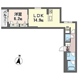 La Bellevie Kotakecho 1LDKの間取図画像