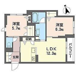 ピステン M 2LDKの間取図画像
