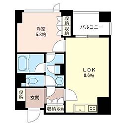 プライムメゾン銀座イースト 1LDKの間取図画像
