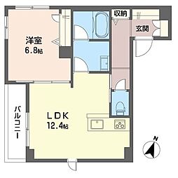 カーサ北沢 1LDKの間取図画像