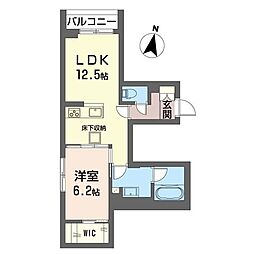 ウィングレットアネックス 1LDKの間取図画像