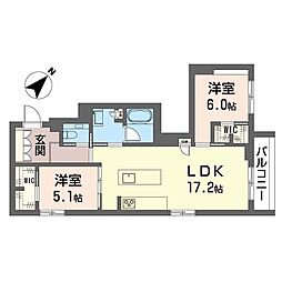 ミライザ桜丘 2LDKの間取図画像