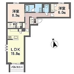 リラフォート 2LDKの間取図画像