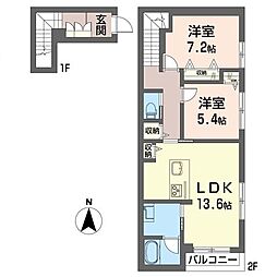 ザ サクラ 2LDKの間取図画像