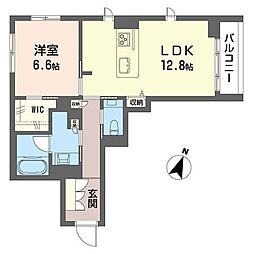 カーサ ワイエス 1LDKの間取図画像