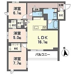 オスタリーハウス 3LDKの間取図画像