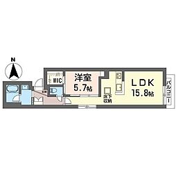 アミーゴ パエーゼ 青葉台 1LDKの間取図画像