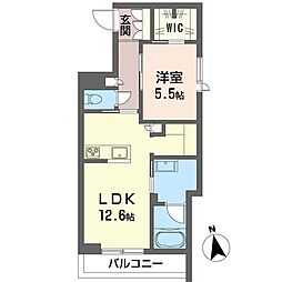 テラス ルミエール 1LDKの間取図画像