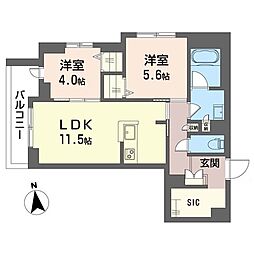 リベリエッタ千歳船橋 2LDKの間取図画像