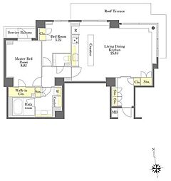 プライムメゾン三田綱町 2LDKの間取図画像