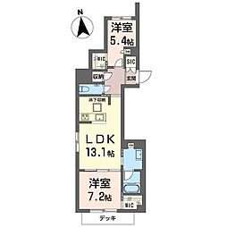 桜上水テラス 2LDKの間取図画像