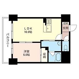 コモド22 1LDKの間取図画像