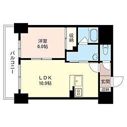 コモド22 1LDKの間取図画像