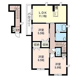 リラフォートみなみ 3LDKの間取図画像