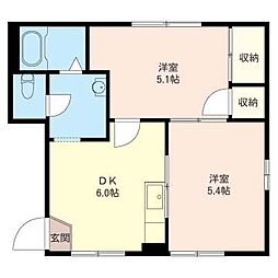 ウエストヴィレッジ2 2DKの間取図画像