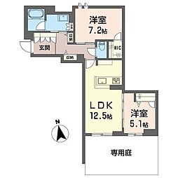 ルセア・クラリスタ 2LDKの間取図画像