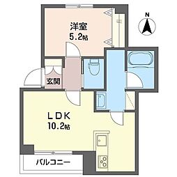 ベルメゾン 明神 1LDKの間取図画像