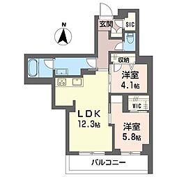 メゾンクラージュ海老名 2LDKの間取図画像