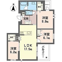 セントラル レジデンス 3LDKの間取図画像
