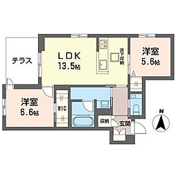 セントラル レジデンス 2LDKの間取図画像
